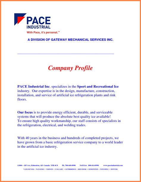 cnc machine company profile sample|Company Profile .